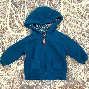 Deep Teal Quilted Zip-up Jacket